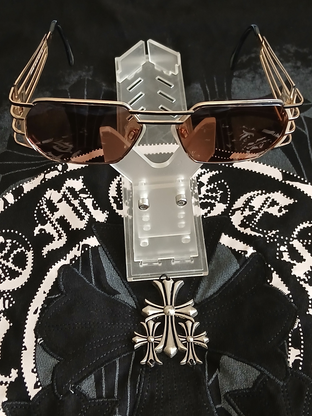 Men's 90s Cazal 980 Sunglasses in Gold with Brown Lenses